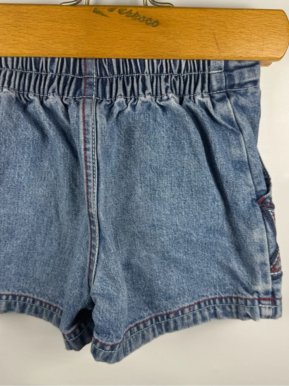 Y2K OshKosh B’gosh Girls Blue Denim Skort 3T Star Embroidered Americana Western